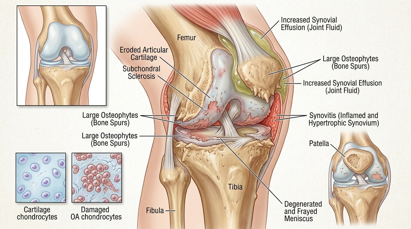 Knee osteoarthritis causing chronic knee pain